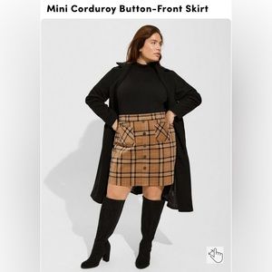 Torrid plaid corduroy skirt